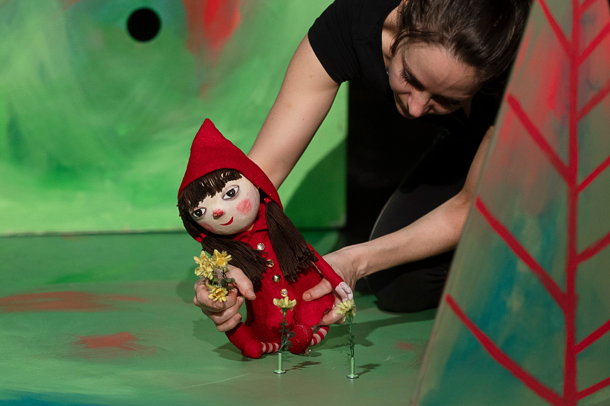 Piroska és a Farkas bábjáték próba