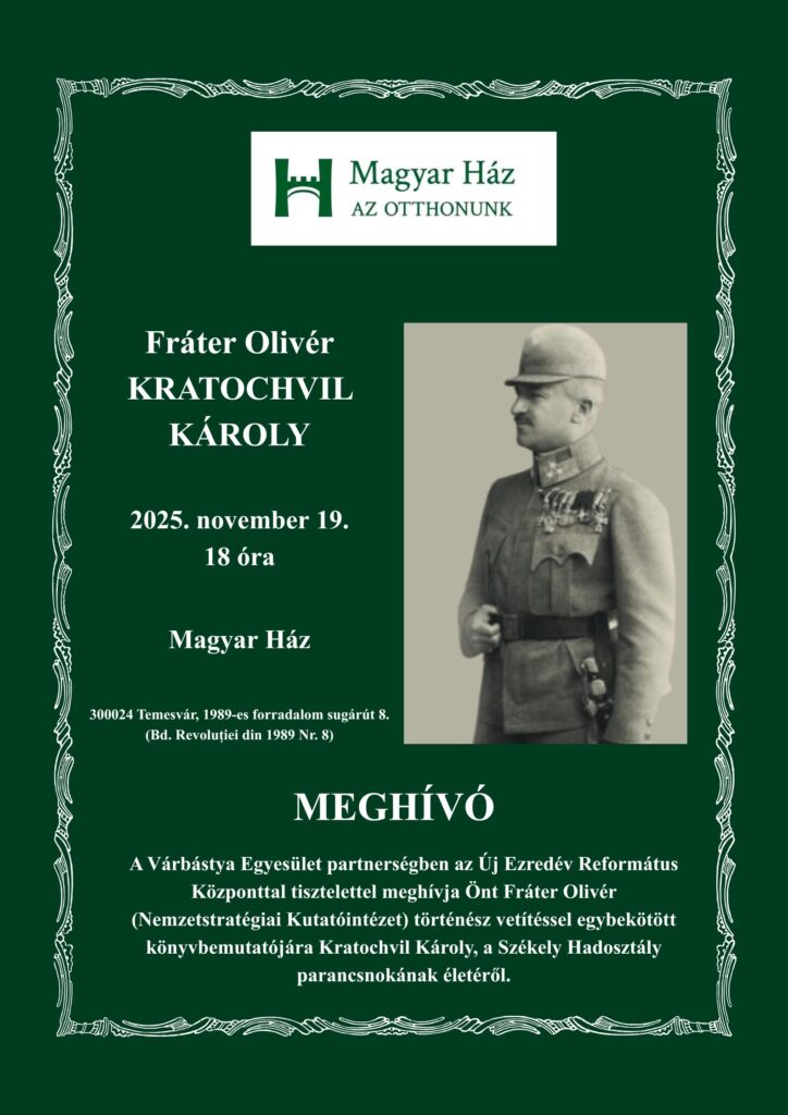 Fráter Olivér: Kratochvil Károly könyvbemutató