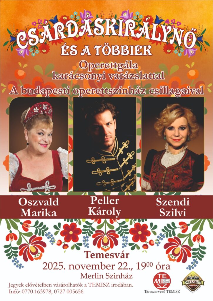 Csárdáskirálynő és a többiek – temesvári operett gála