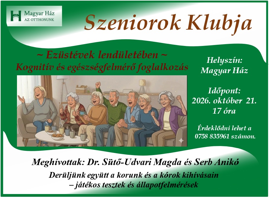 Szeniorok Klubja – Ezüstévek lendületében